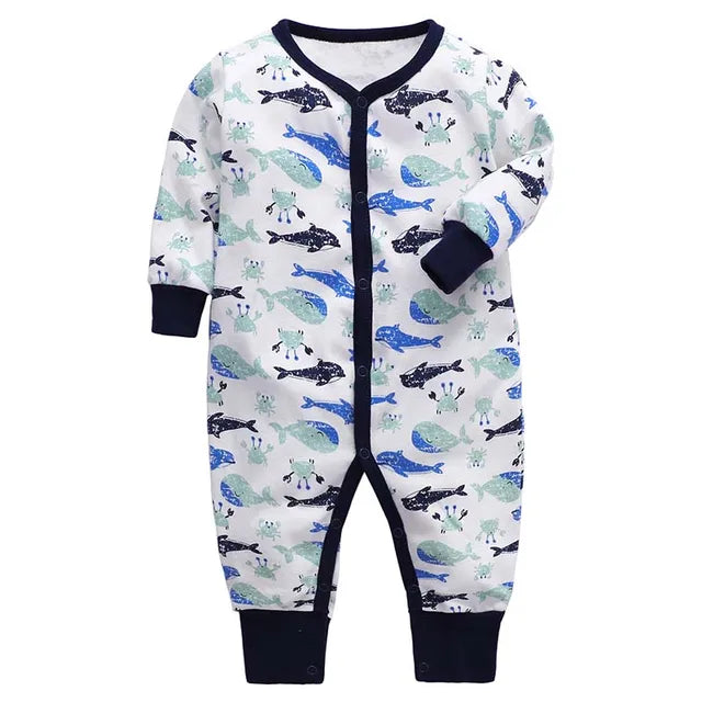 Newborn Footed Pajamas – Cotton Long-Sleeve Romper for Boys & Girls