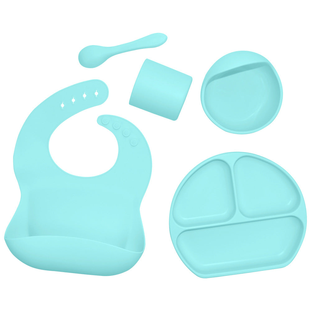Silicone Baby Feeding Set – 13PCS Essentials for 6+ Months (Blue)