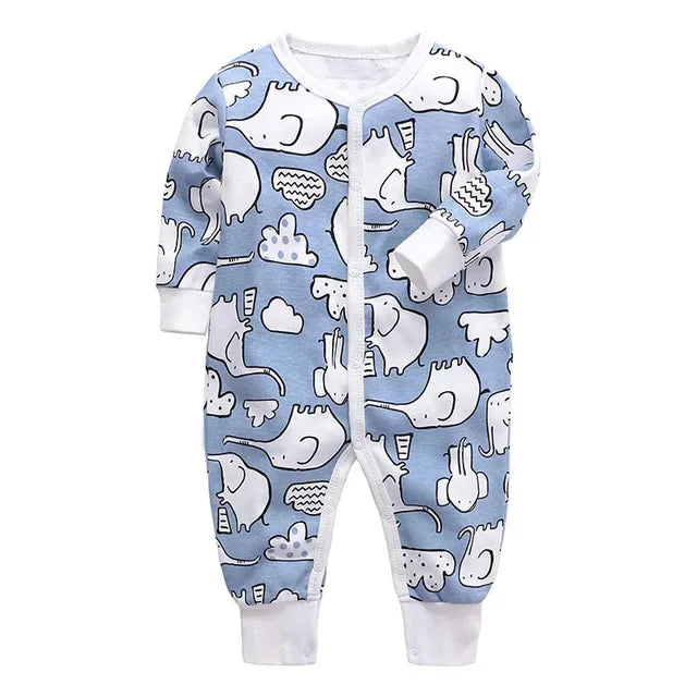Newborn Footed Pajamas – Cotton Long-Sleeve Romper for Boys & Girls