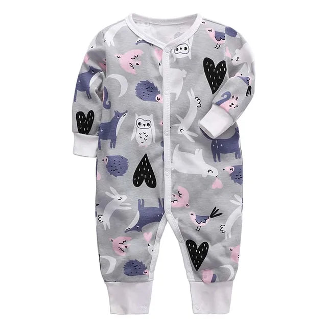 Newborn Footed Pajamas – Cotton Long-Sleeve Romper for Boys & Girls