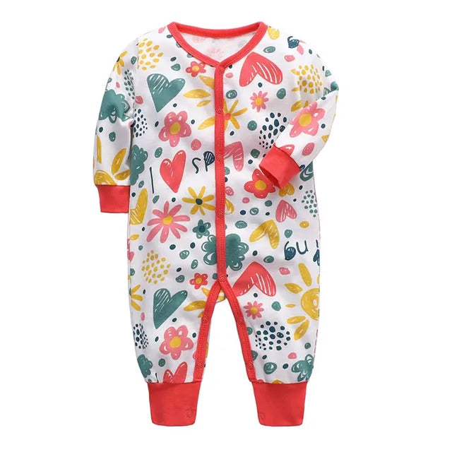 Newborn Footed Pajamas – Cotton Long-Sleeve Romper for Boys & Girls