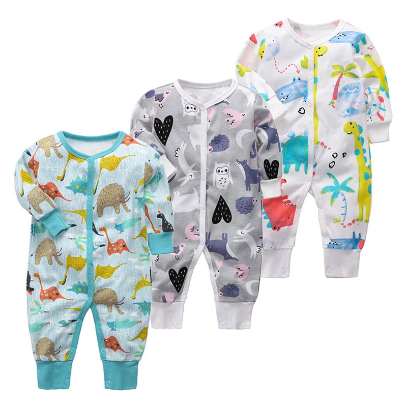 Newborn Footed Pajamas – Cotton Long-Sleeve Romper for Boys & Girls