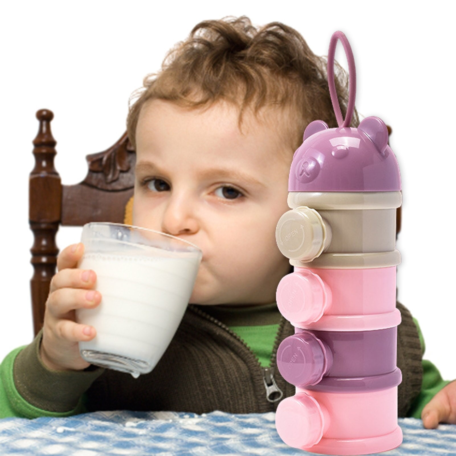 4-Layer Formula Container – Large-Capacity Baby Milk & Snack Storage