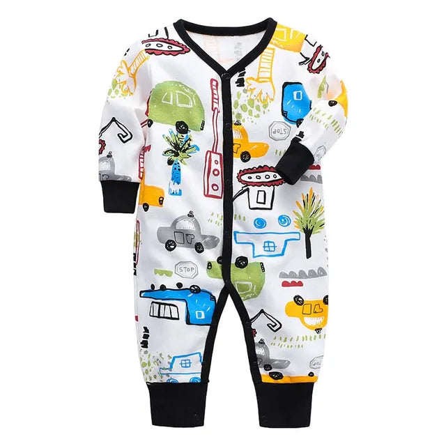Newborn Footed Pajamas – Cotton Long-Sleeve Romper for Boys & Girls