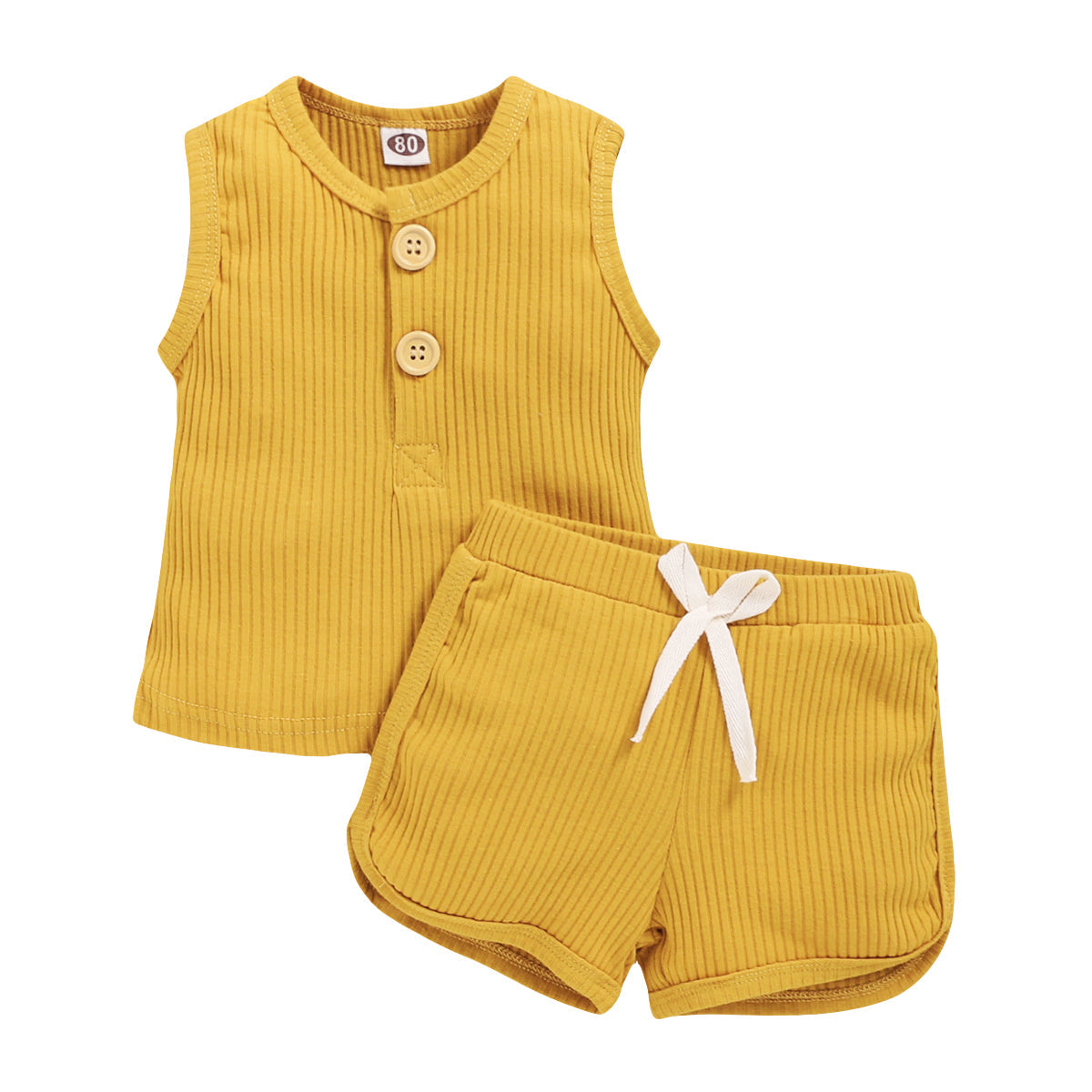 Toddler Solid Sleeveless Vest & Shorts Set – Baby Boys & Girls Outfit