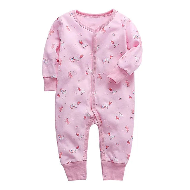 Newborn Footed Pajamas – Cotton Long-Sleeve Romper for Boys & Girls