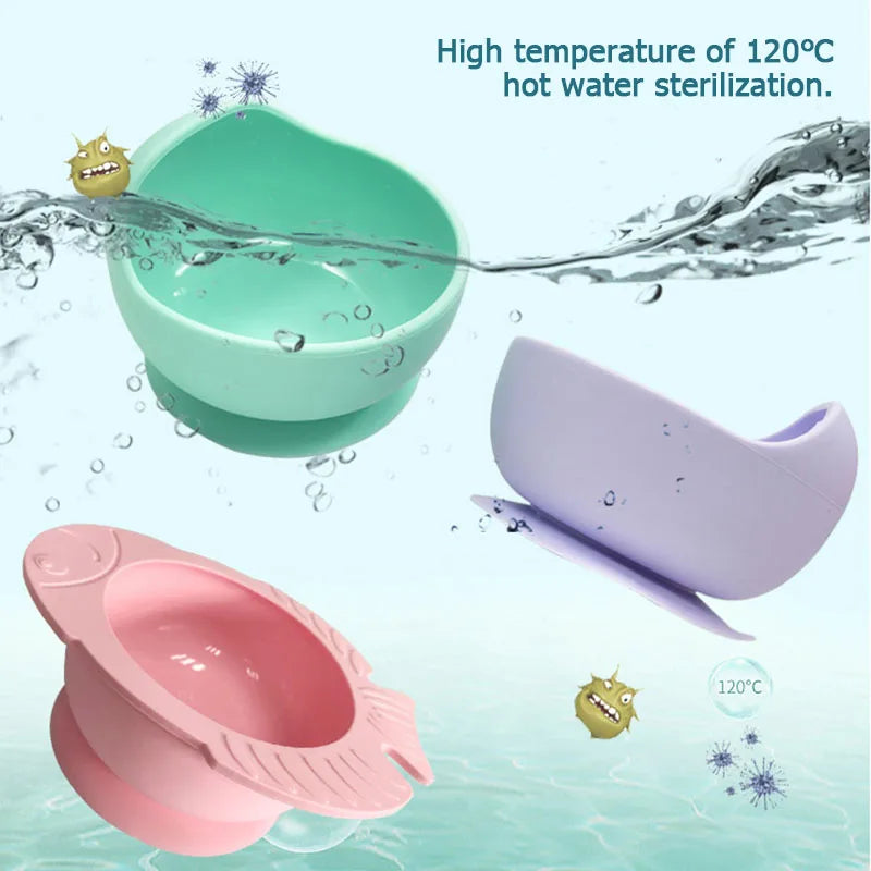 Baby Silicone Tableware – Suction Bowl & Spoon Set