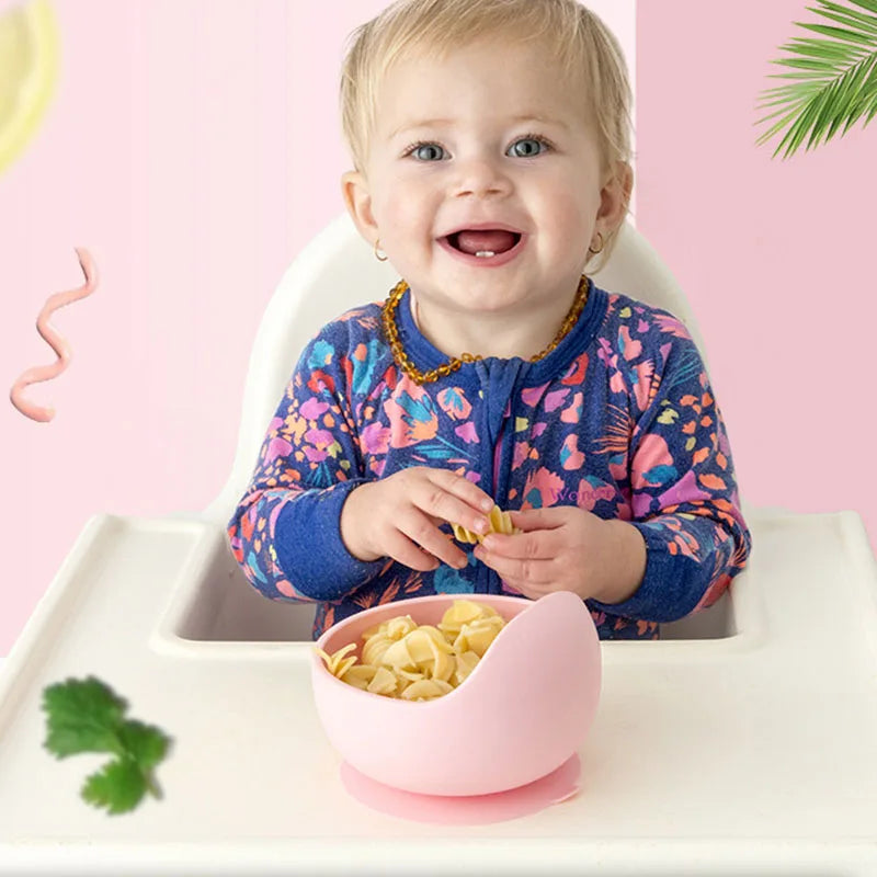 Baby Silicone Tableware – Suction Bowl & Spoon Set