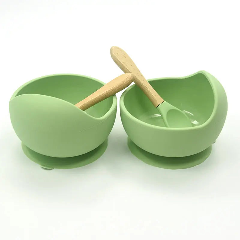 Baby Silicone Tableware – Suction Bowl & Spoon Set